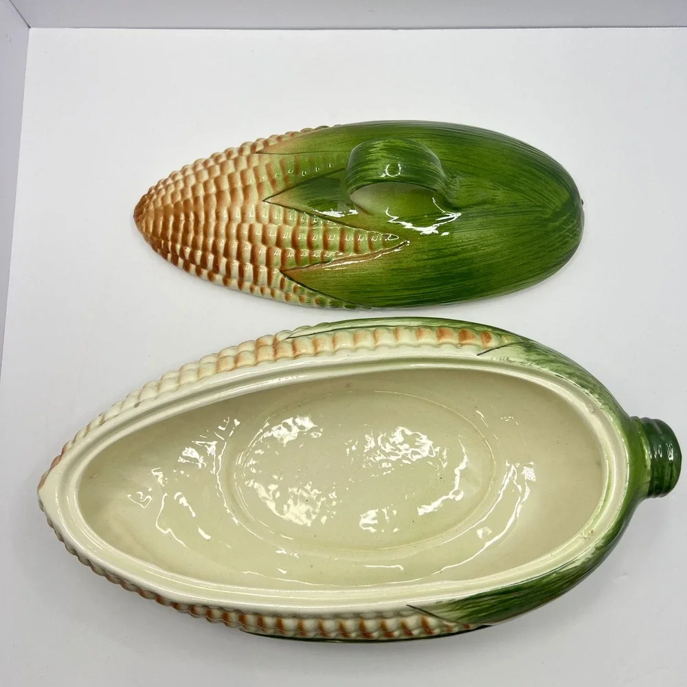 Vintage Corn Ceramic Tureen 14